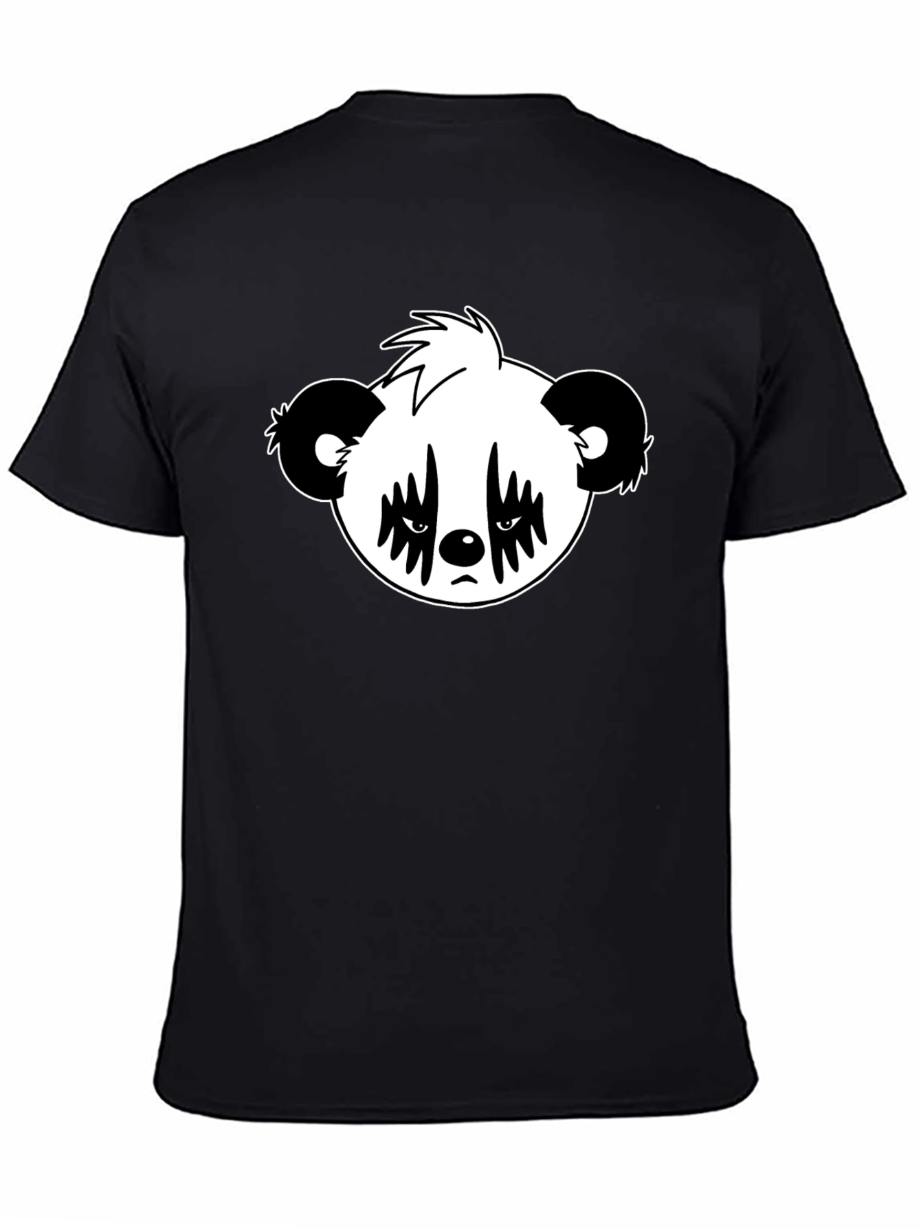 Emo Panda Graphic Black T-Shirt