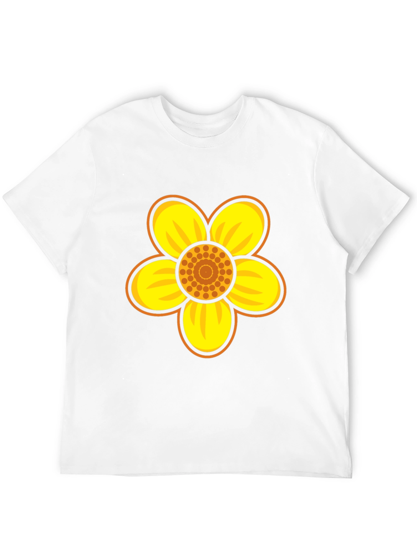 Black T-Shirt with Bold Flower Graphic