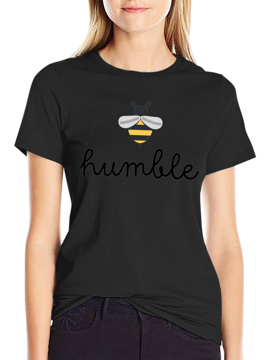 Humble Bee Graphic Tee - Soft Black Cotton Blend Shirt