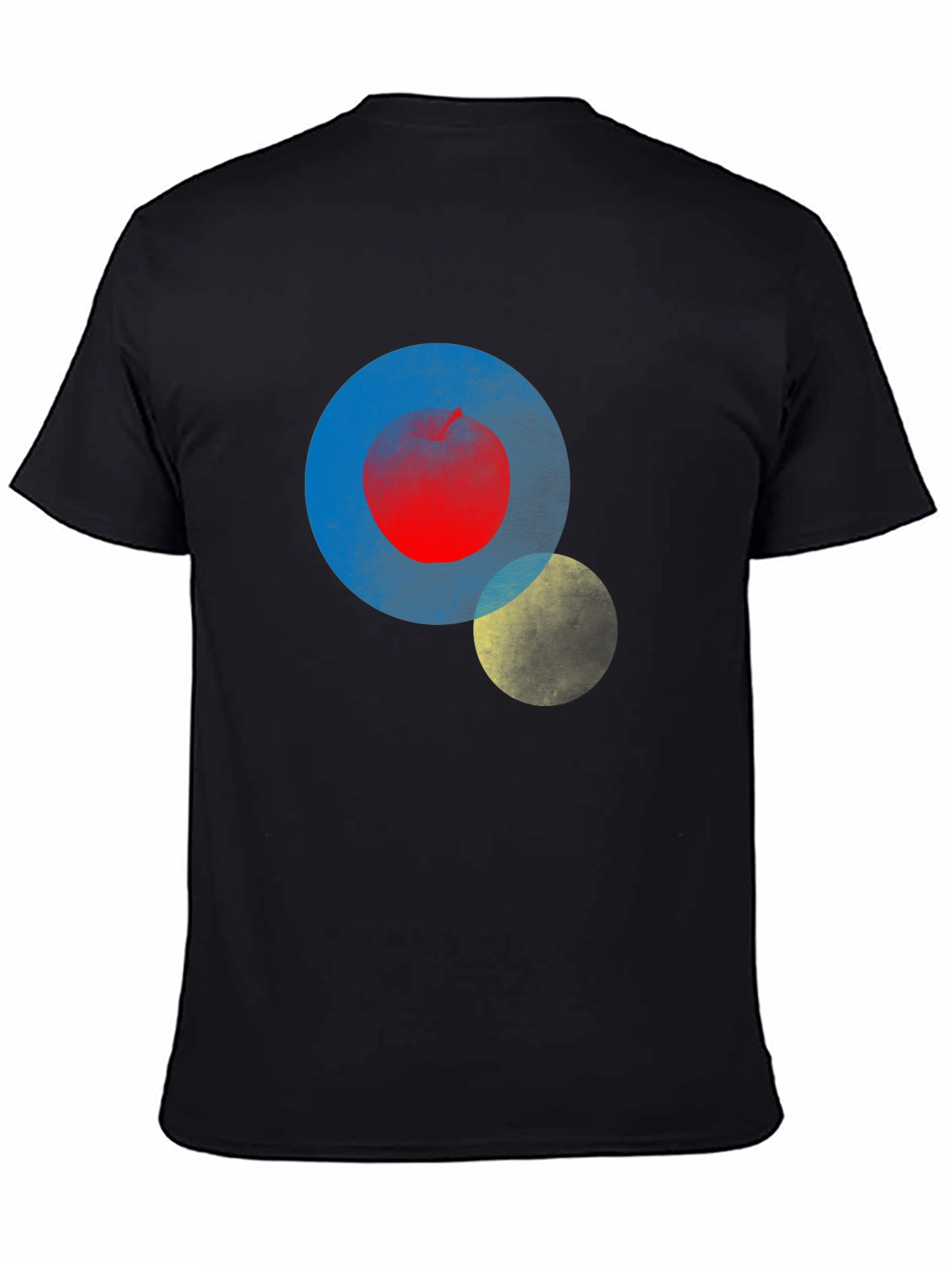Abstract Circle Print Mens Black T-Shirt