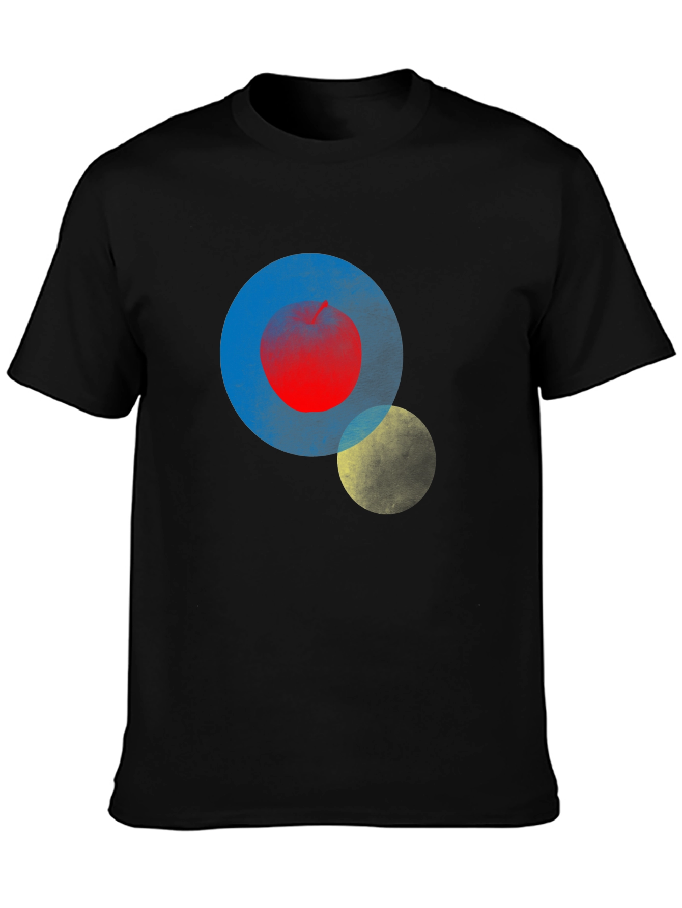 Abstract Circle Print Mens Black T-Shirt