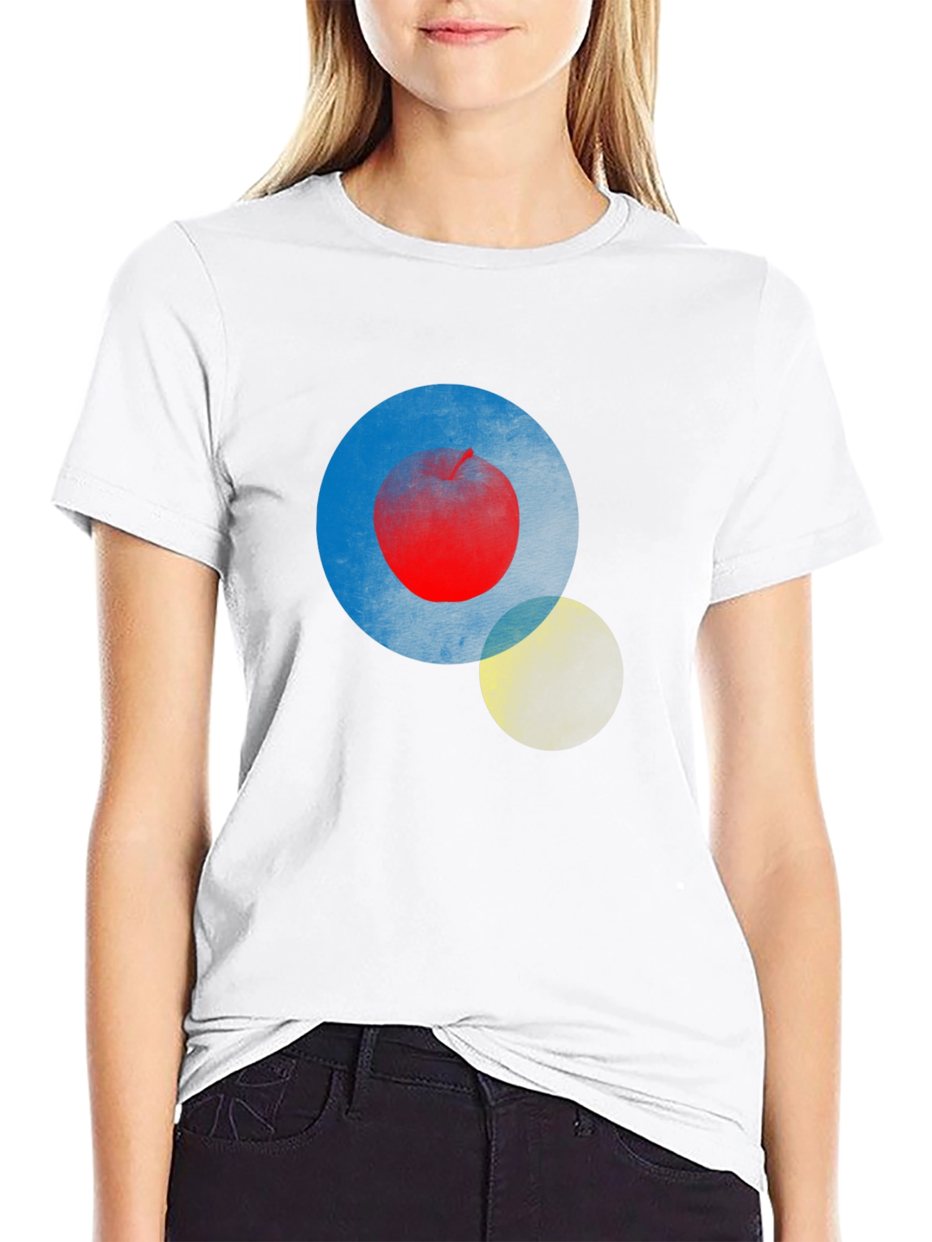 Abstract Circle Print Mens Black T-Shirt