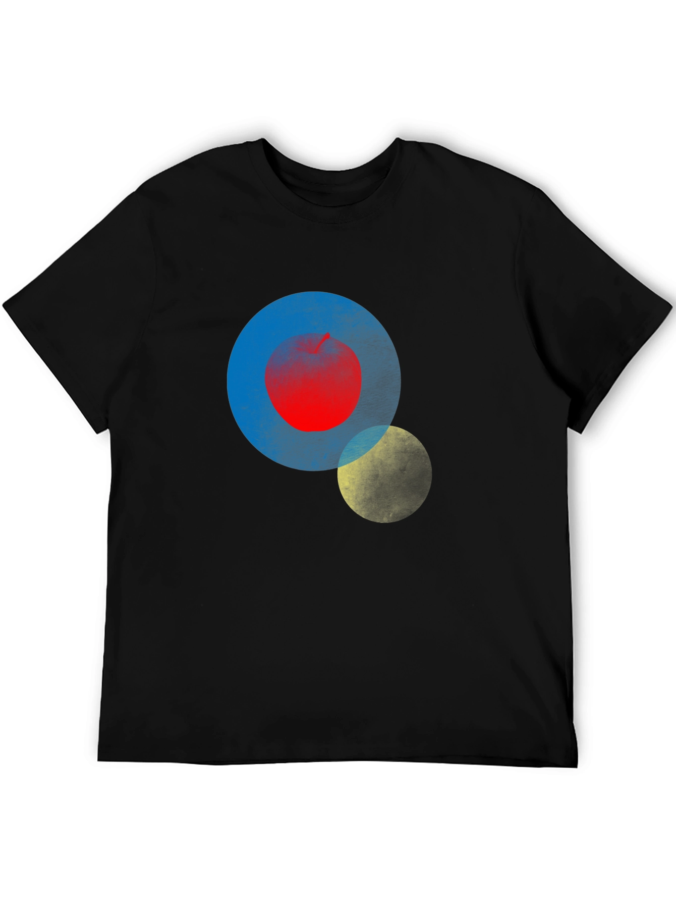 Abstract Circle Print Mens Black T-Shirt