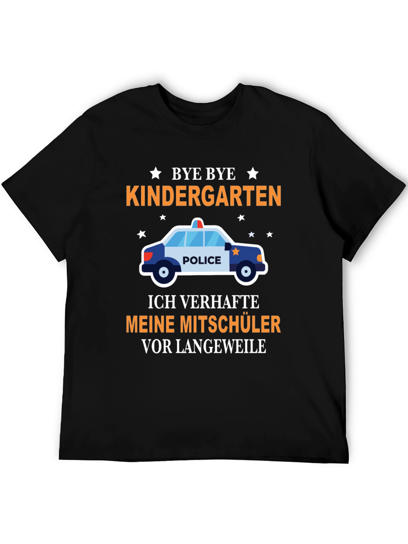 Bye Bye Kindergarten T-Shirt: Graduation Police Car Tee