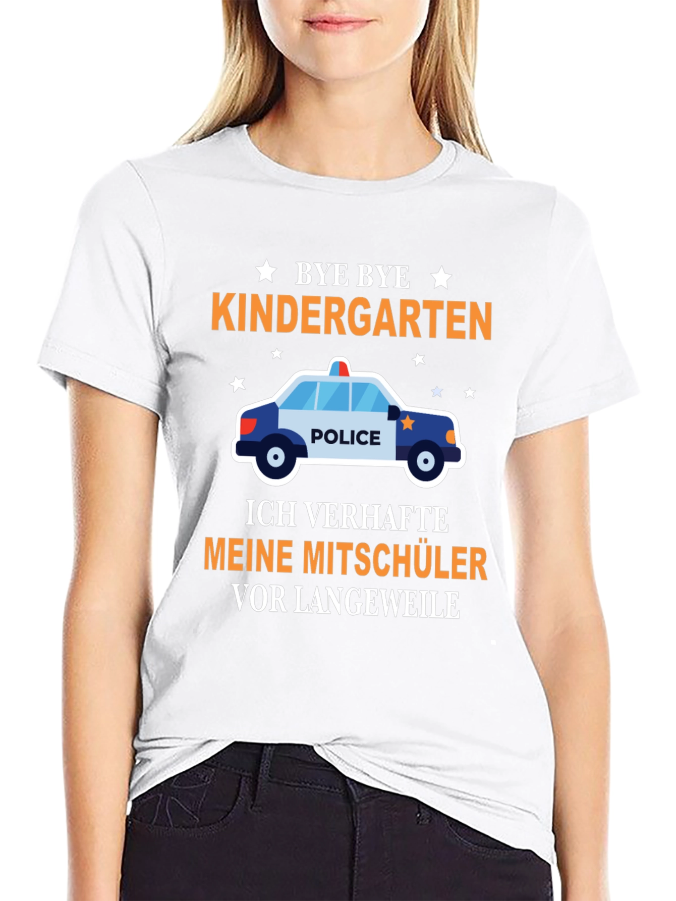Bye Bye Kindergarten T-Shirt: Graduation Police Car Tee