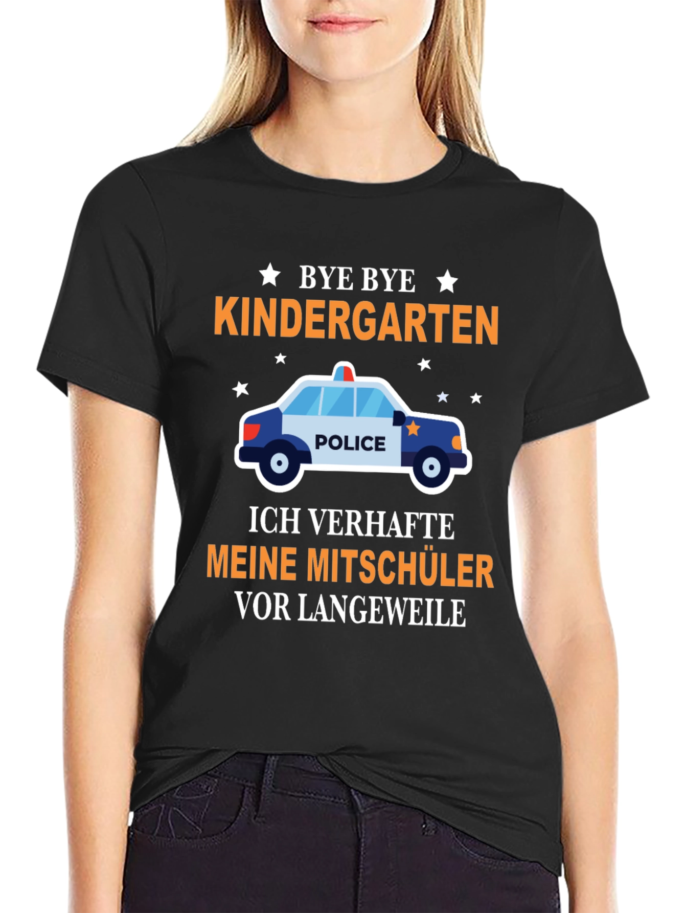 Bye Bye Kindergarten T-Shirt: Graduation Police Car Tee