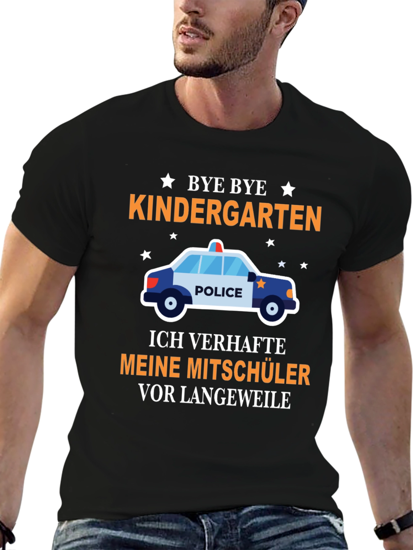Bye Bye Kindergarten T-Shirt: Graduation Police Car Tee