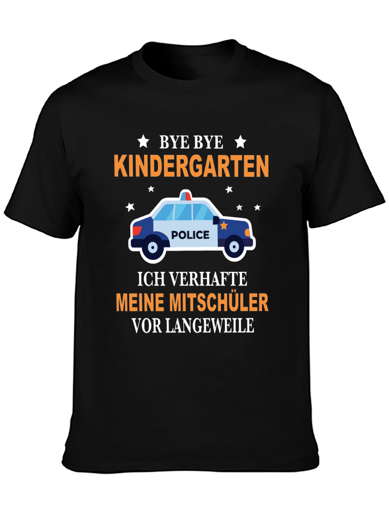 Bye Bye Kindergarten T-Shirt: Graduation Police Car Tee