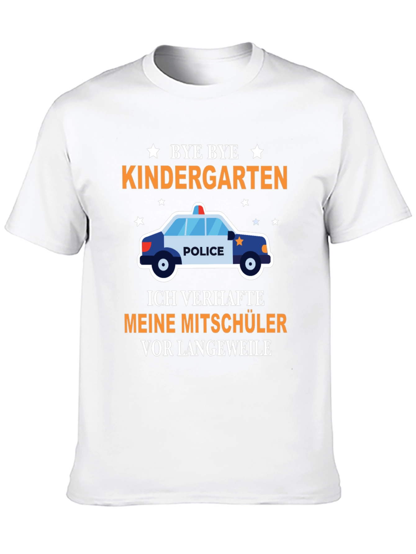 Bye Bye Kindergarten T-Shirt: Graduation Police Car Tee