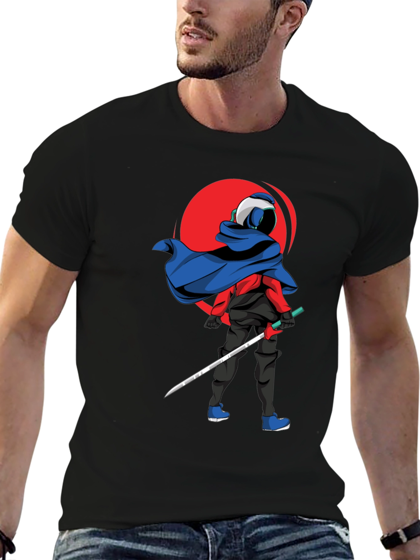 Samurai T-Shirt - Red Sun Design