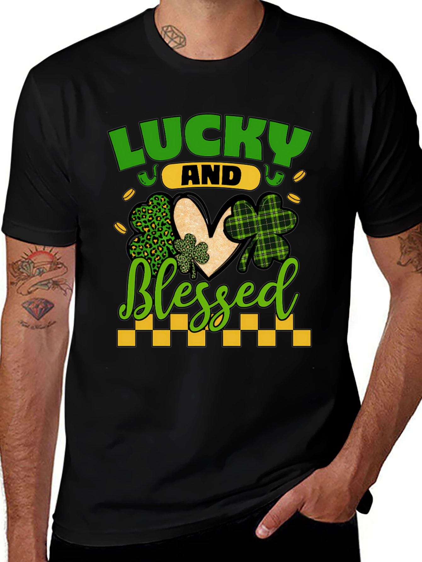 Lucky & Blessed St. Patricks Day Graphic Tee