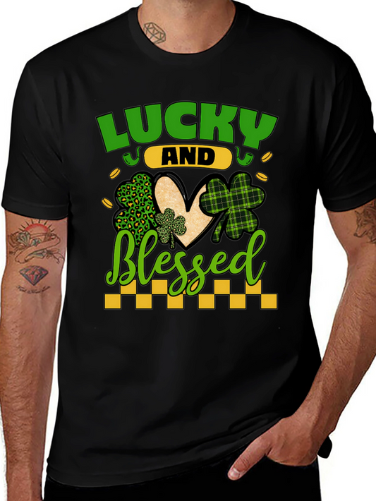 Lucky & Blessed St. Patricks Day Graphic Tee