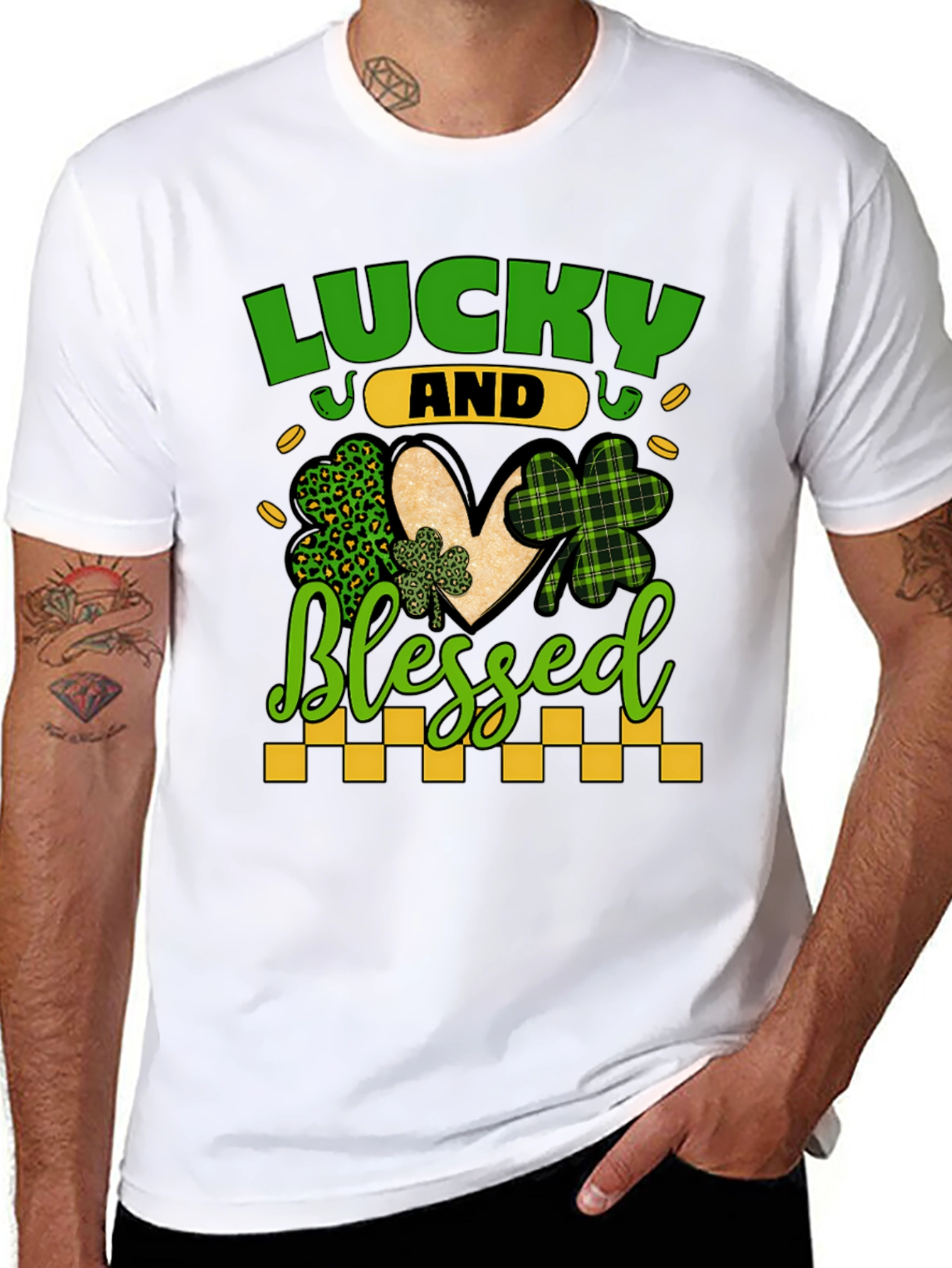 Lucky & Blessed St. Patricks Day Graphic Tee