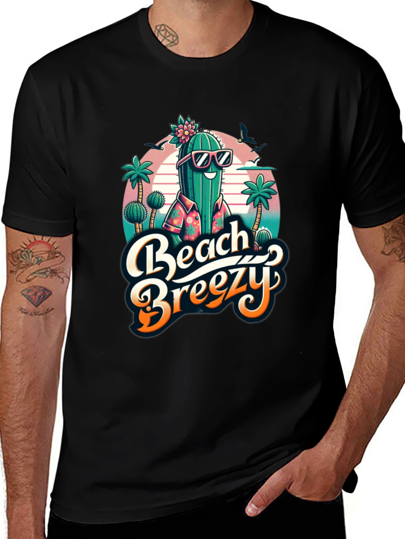 Beach Breezy Cactus Graphic Tee