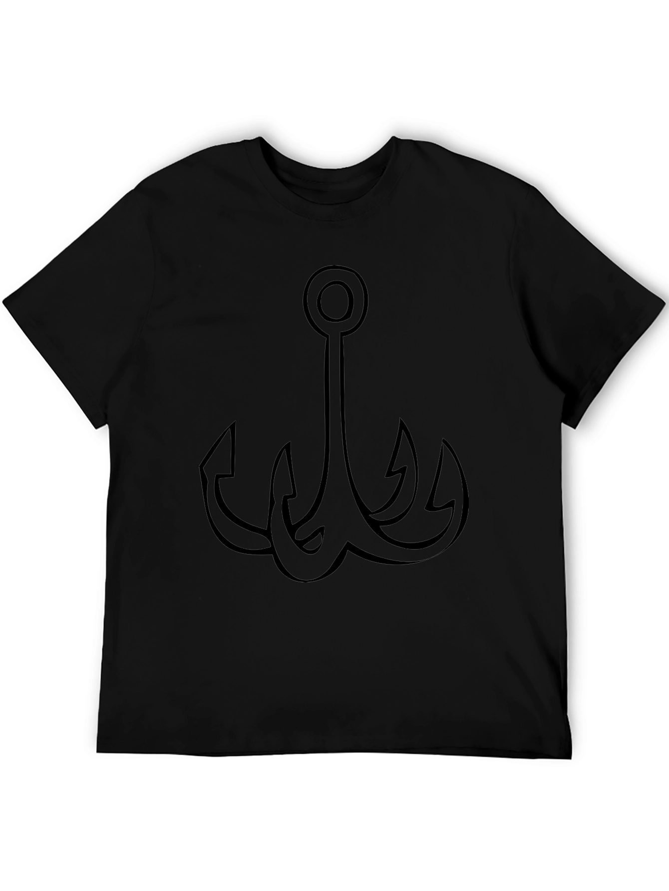Mens Black Graphic Tee - Anchor Design