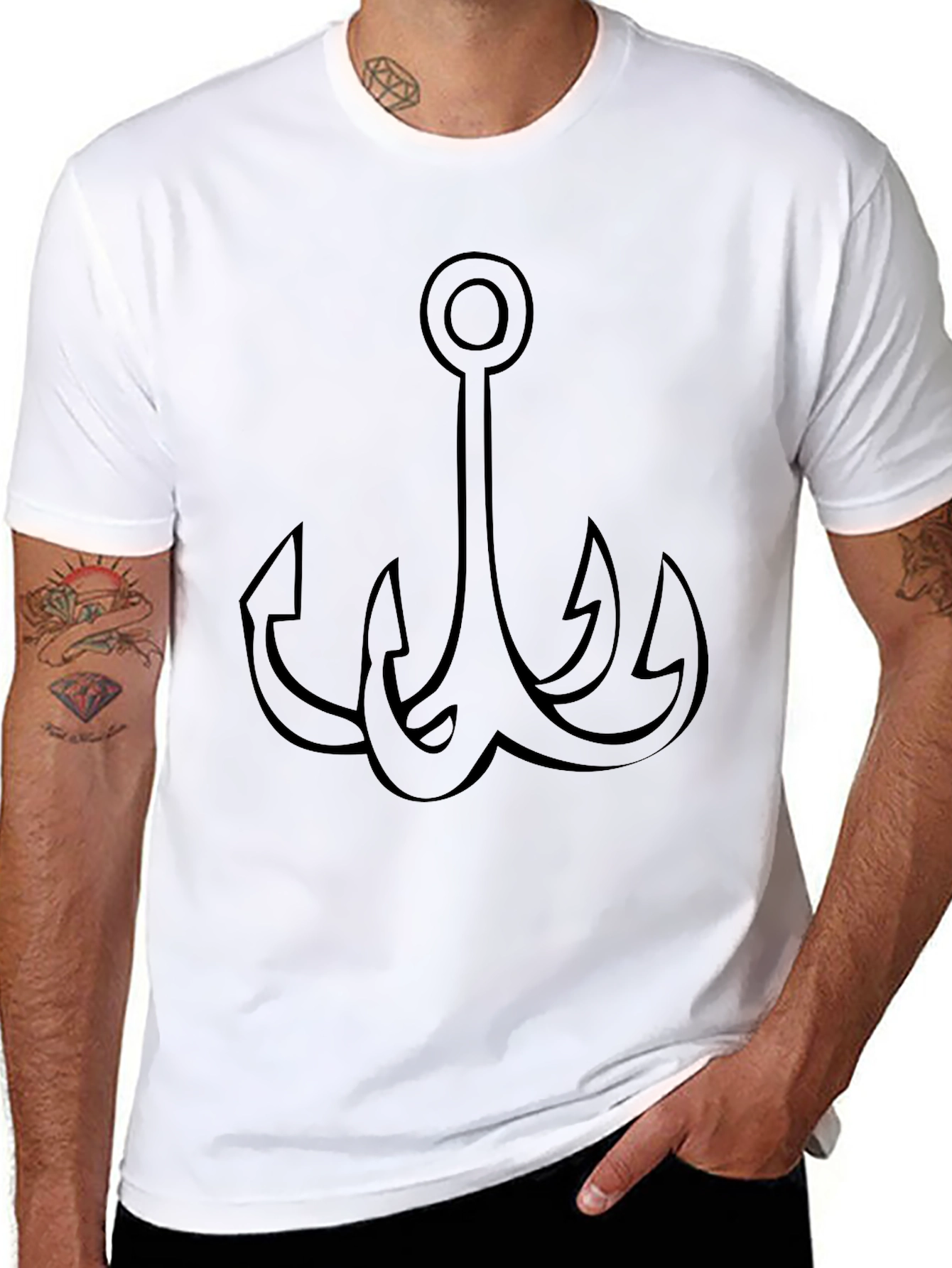 Mens Black Graphic Tee - Anchor Design