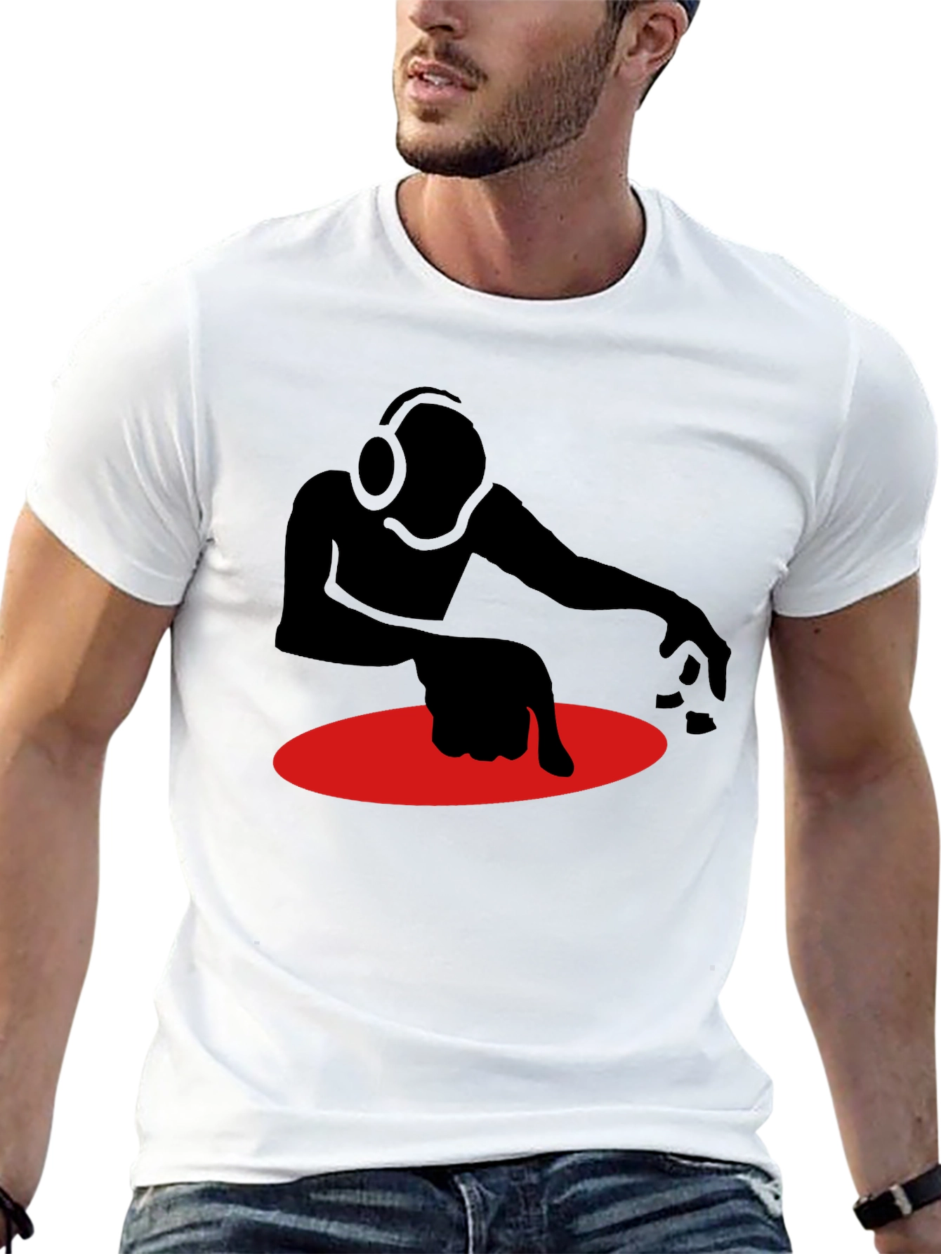 DJ Graphic T-Shirt - Black Turntable Design