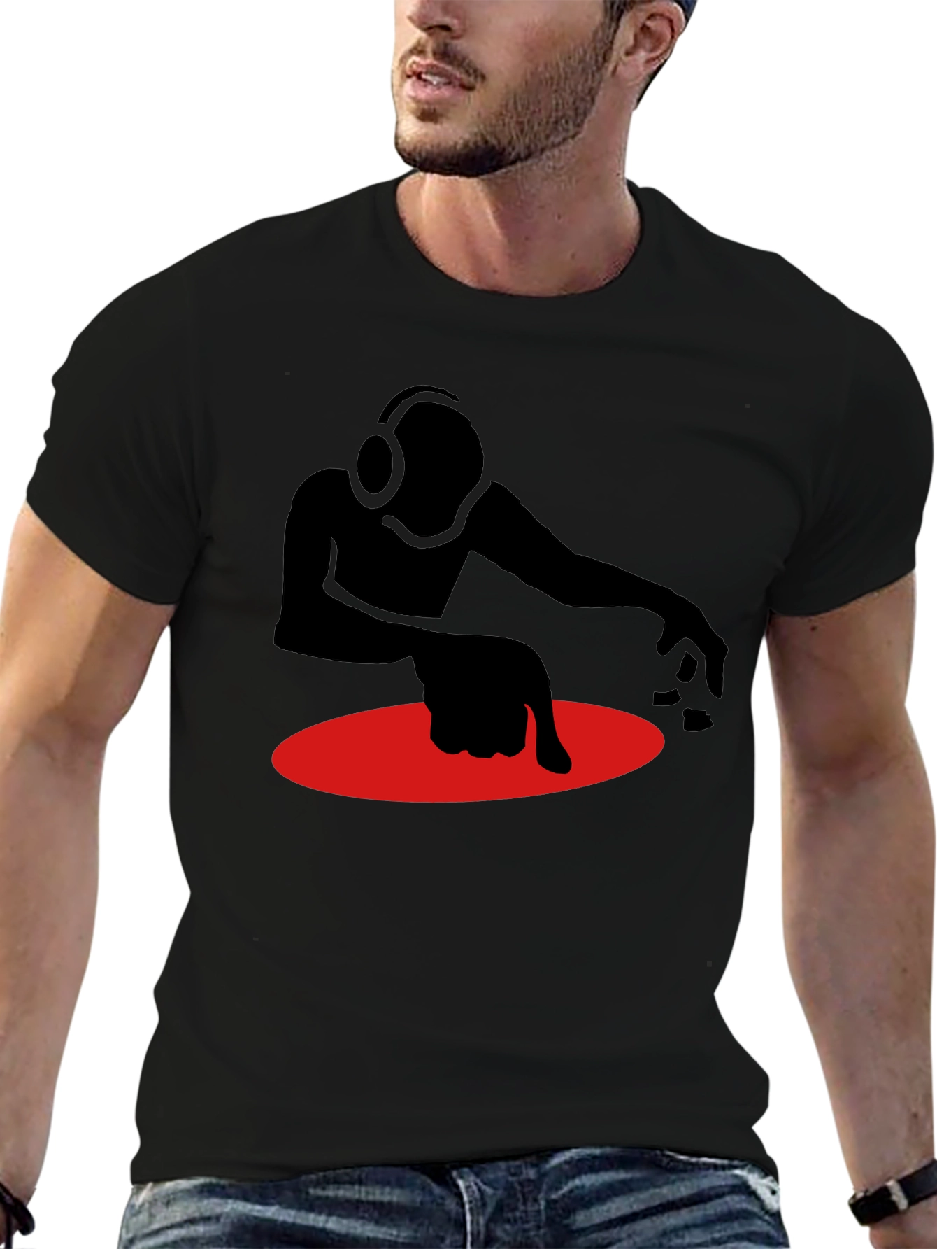 DJ Graphic T-Shirt - Black Turntable Design