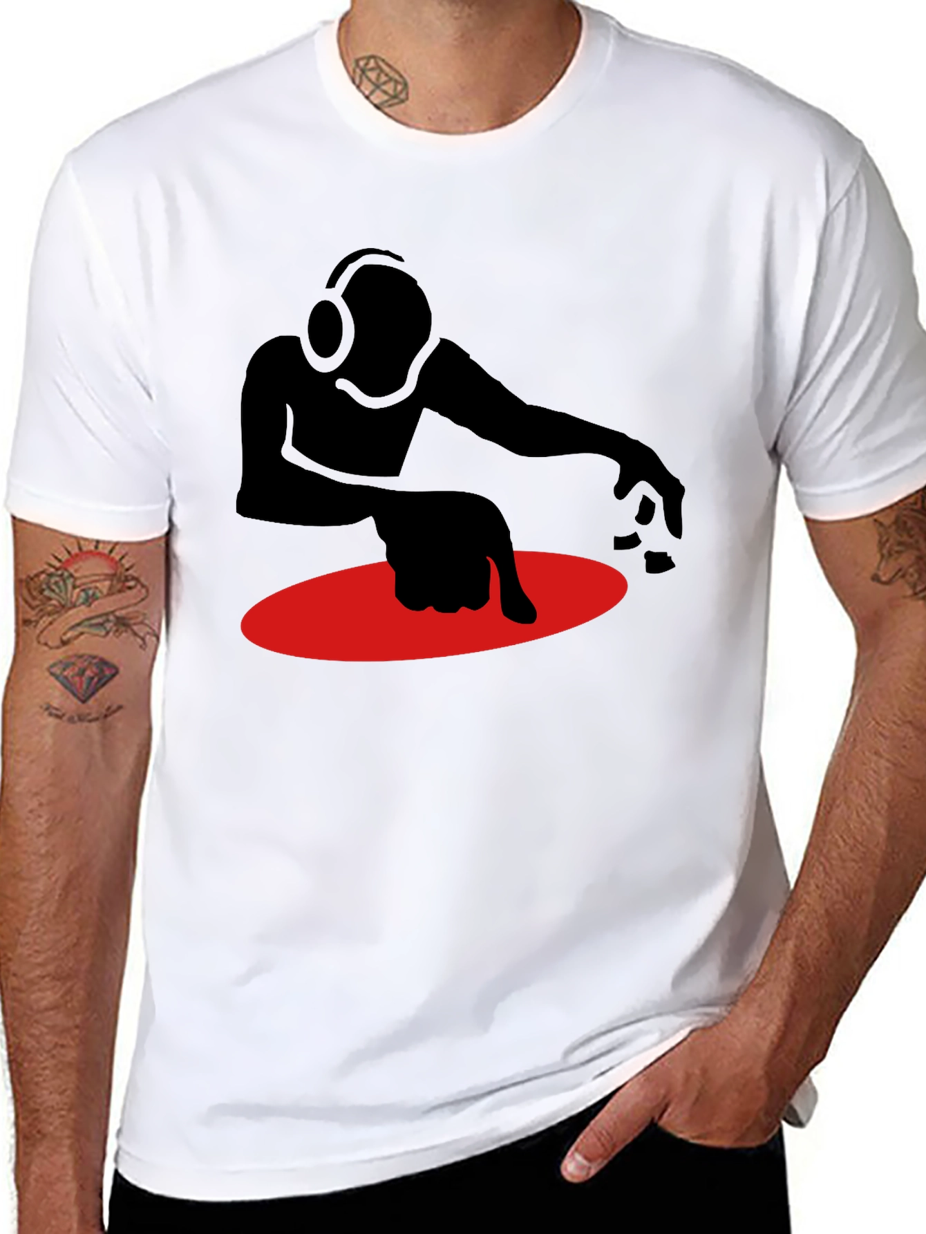 DJ Graphic T-Shirt - Black Turntable Design