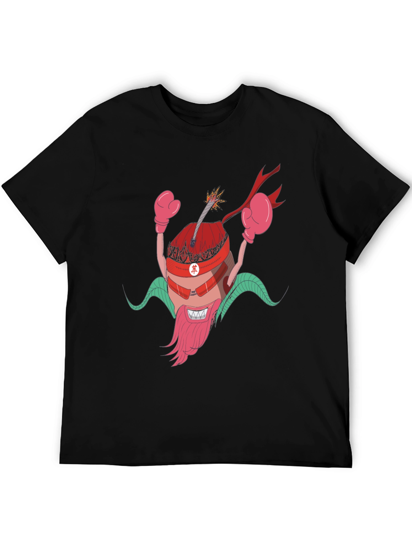 Cartoon Bomb Character Black T-Shirt