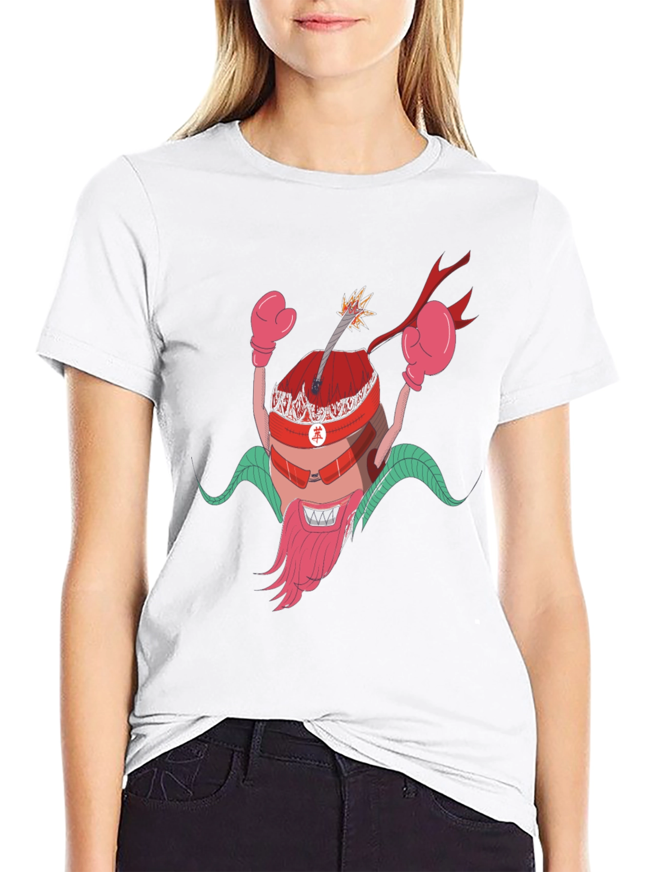 Cartoon Bomb Character Black T-Shirt