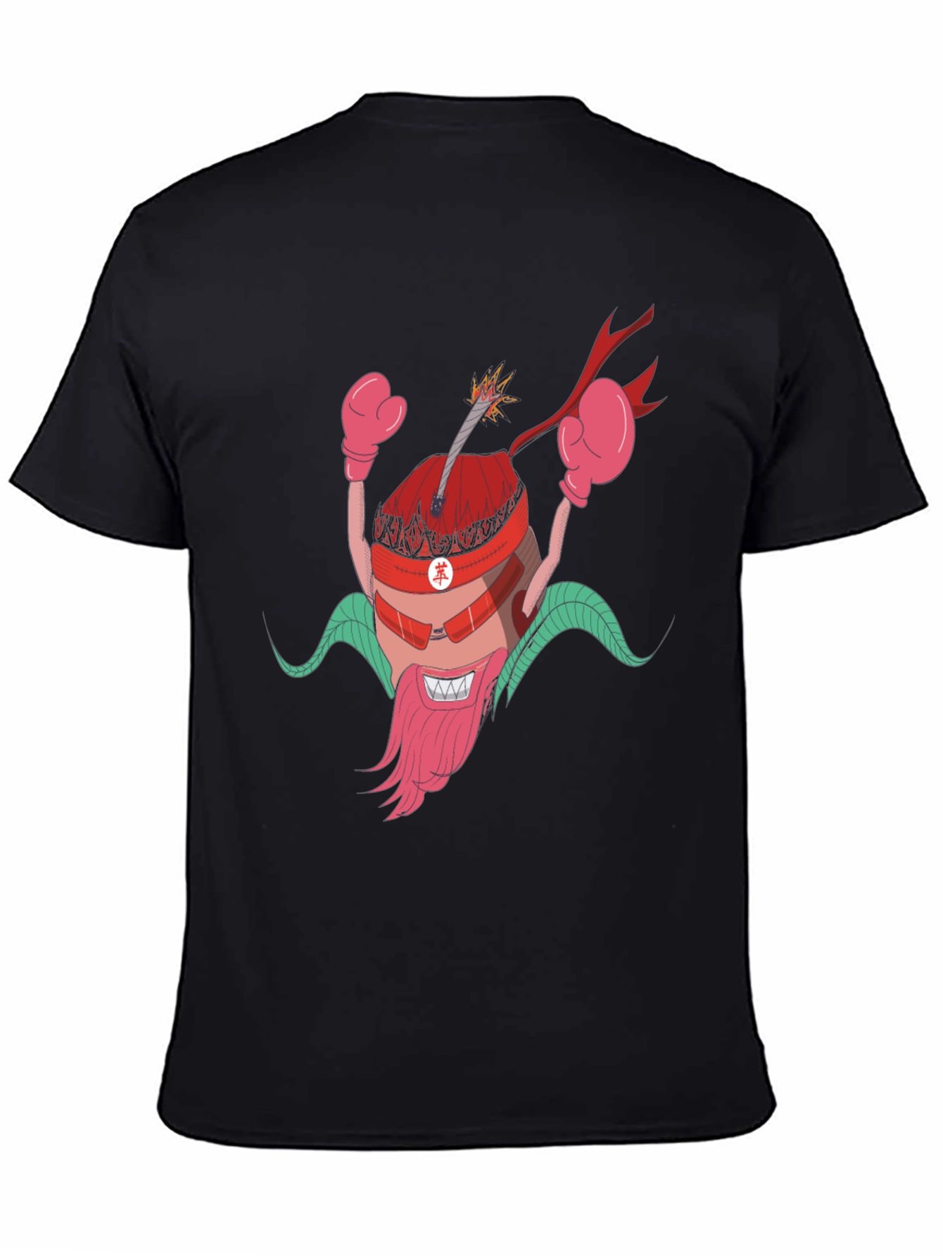 Cartoon Bomb Character Black T-Shirt