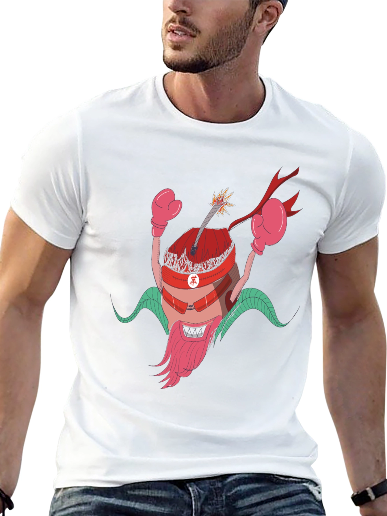 Cartoon Bomb Character Black T-Shirt
