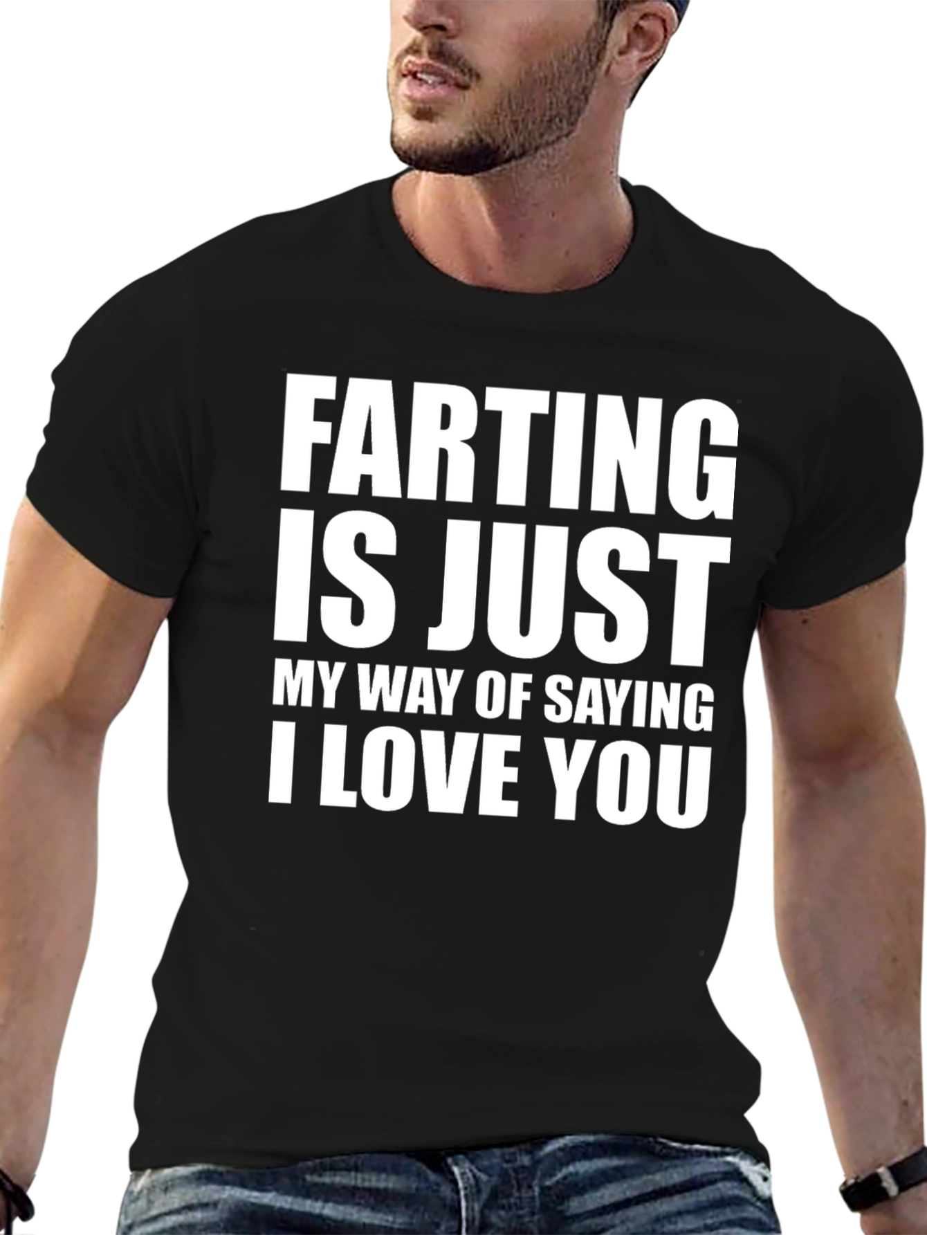 Funny Farting I Love You Black T-Shirt