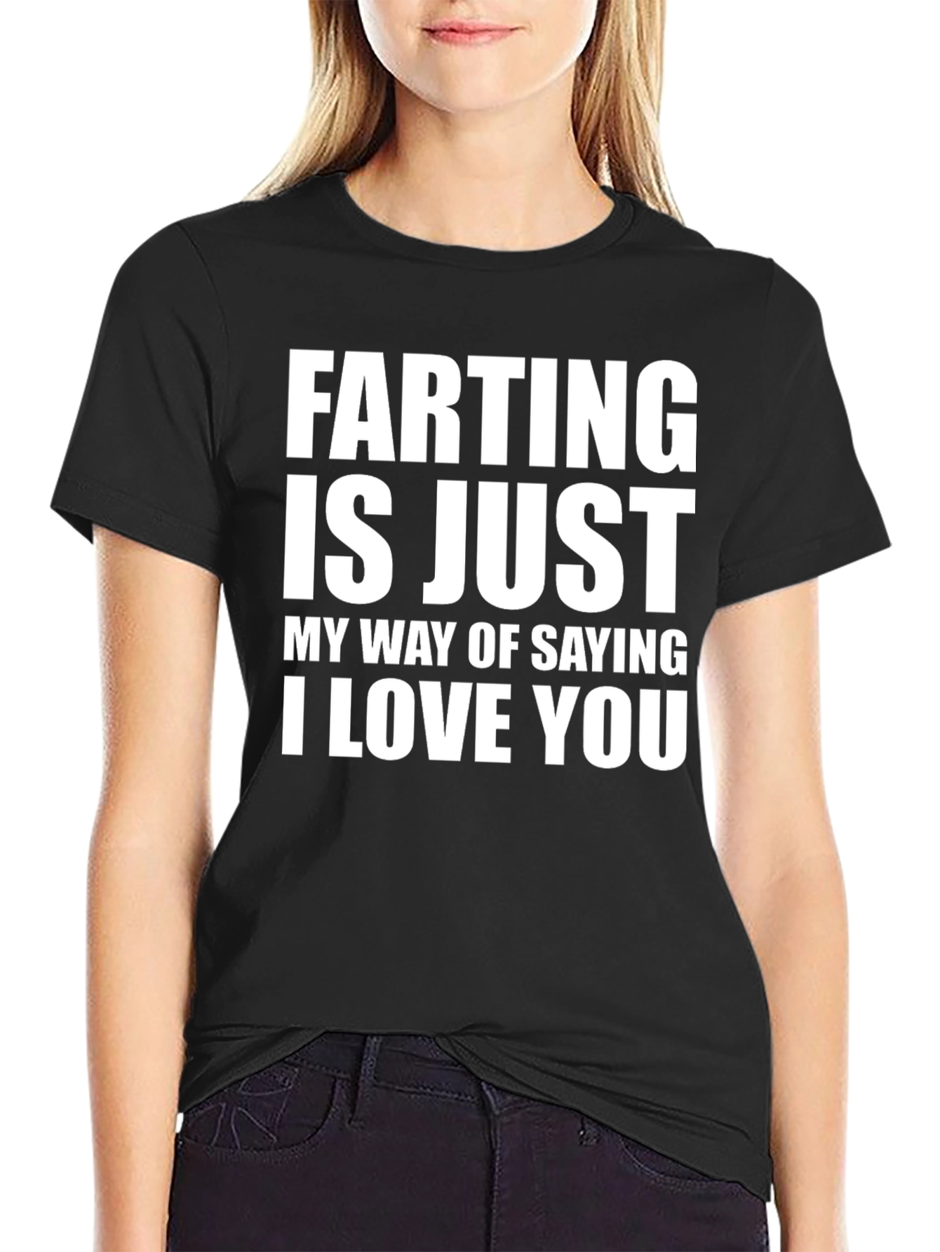 Funny Farting I Love You Black T-Shirt