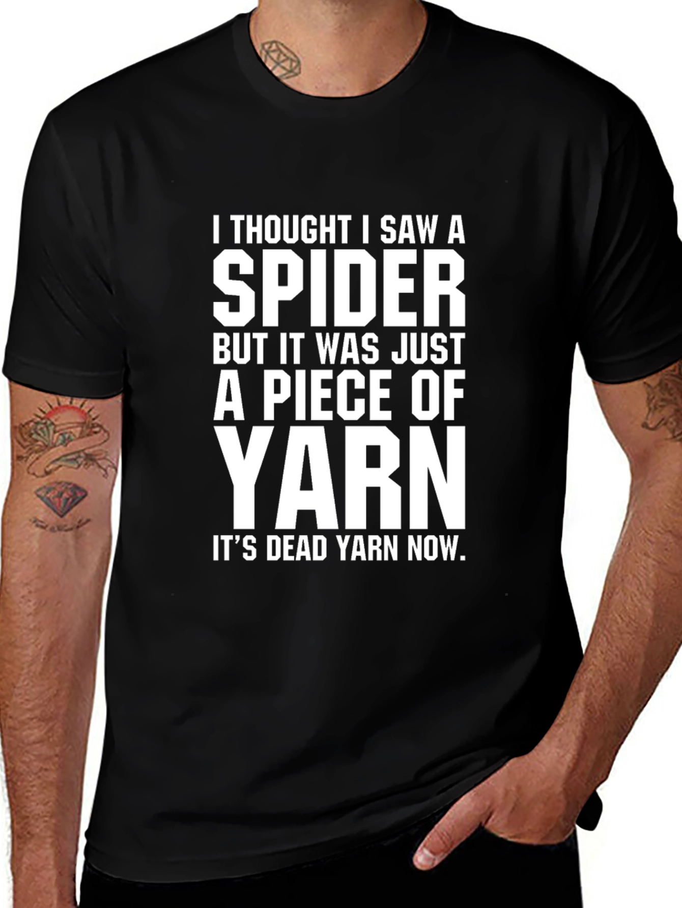 Spider Yarn Graphic Tee - Funny Novelty T-Shirt