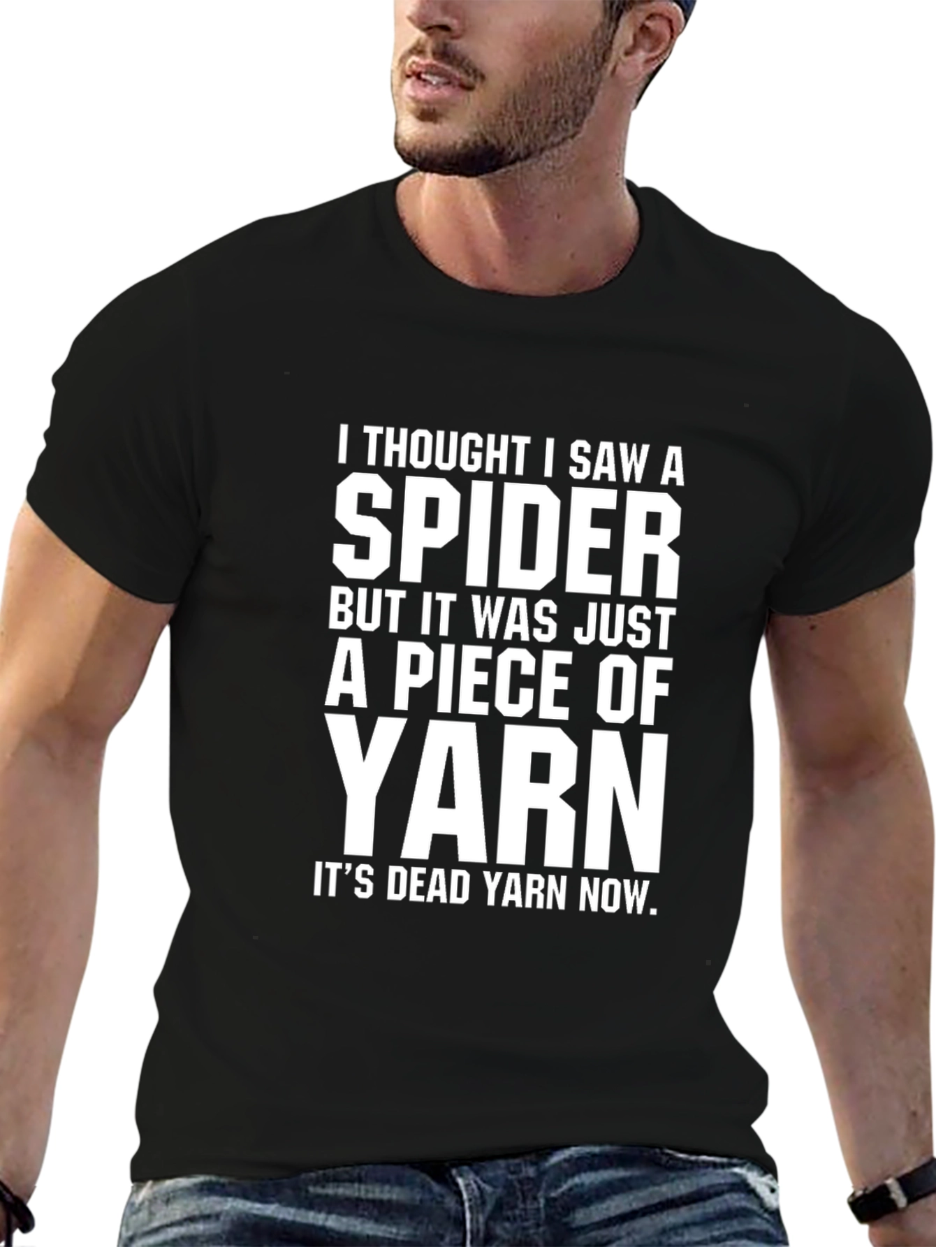 Spider Yarn Graphic Tee - Funny Novelty T-Shirt
