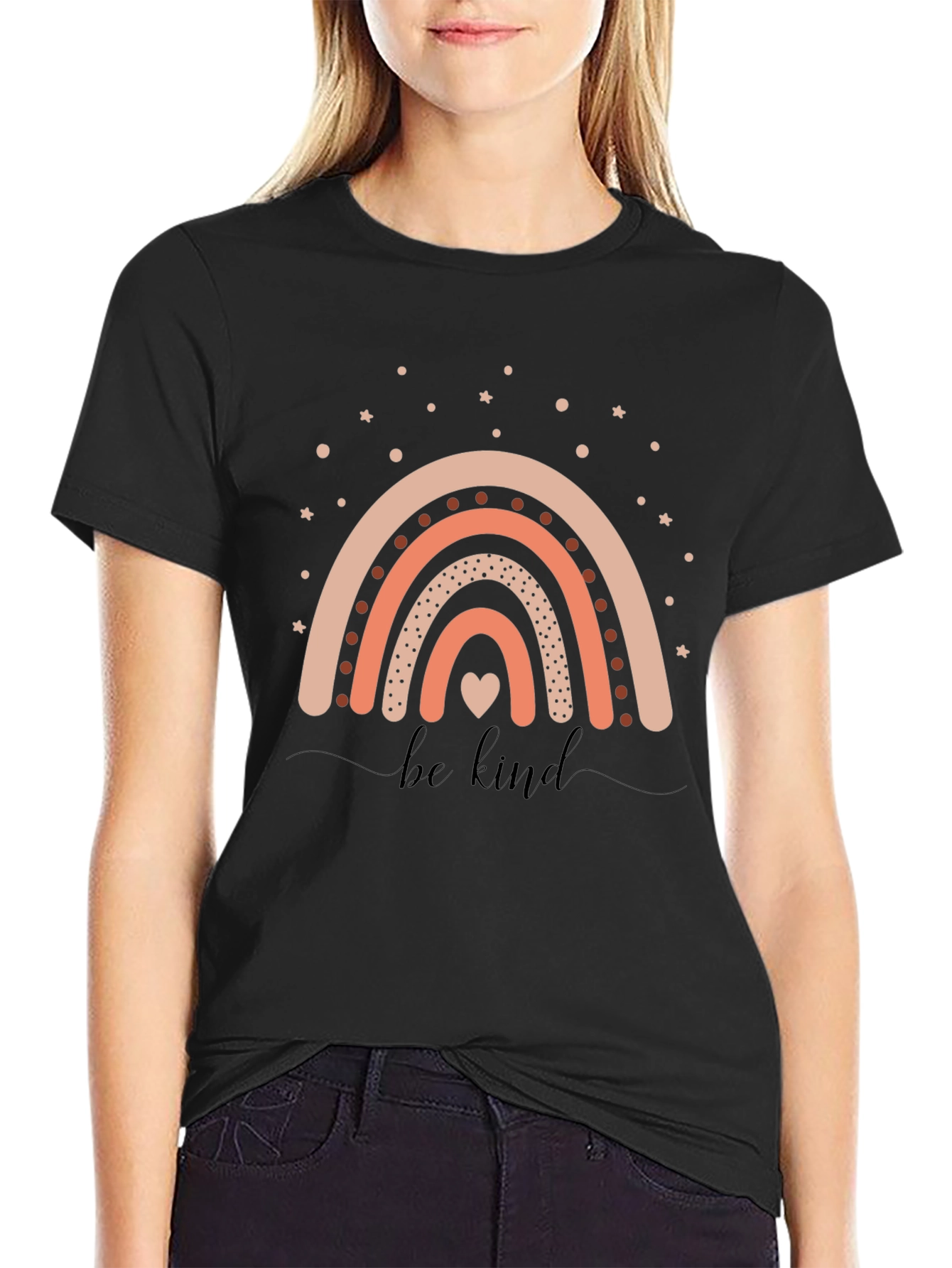Be Kind Rainbow Graphic T-Shirt - Casual Cotton Tee