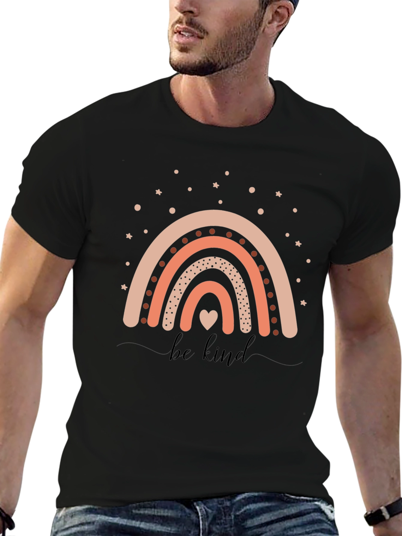 Be Kind Rainbow Graphic T-Shirt - Casual Cotton Tee