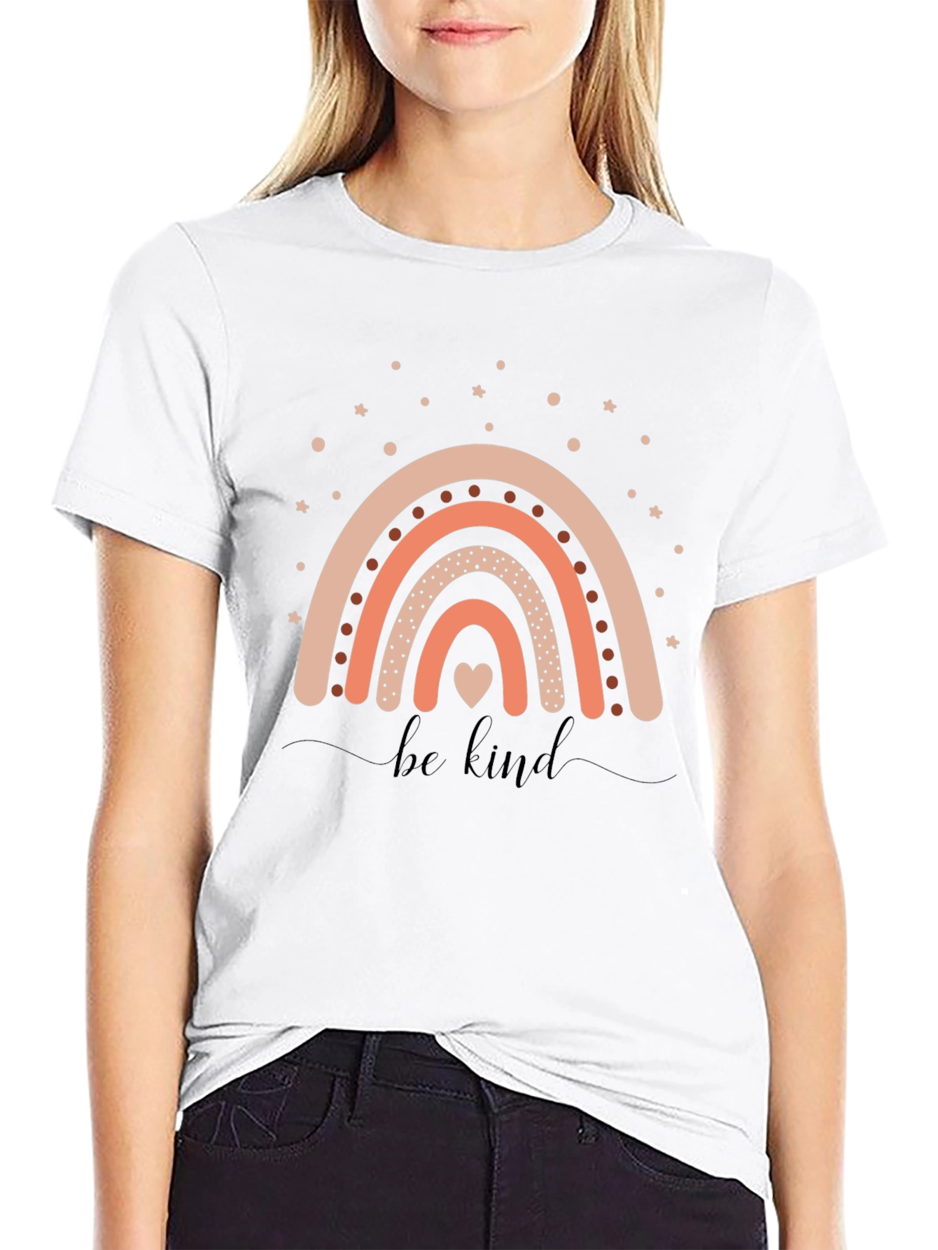 Be Kind Rainbow Graphic T-Shirt - Casual Cotton Tee