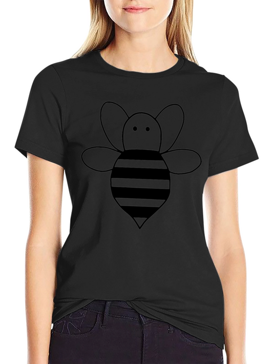 Mens Black T-Shirt with Cute Bee Graphic