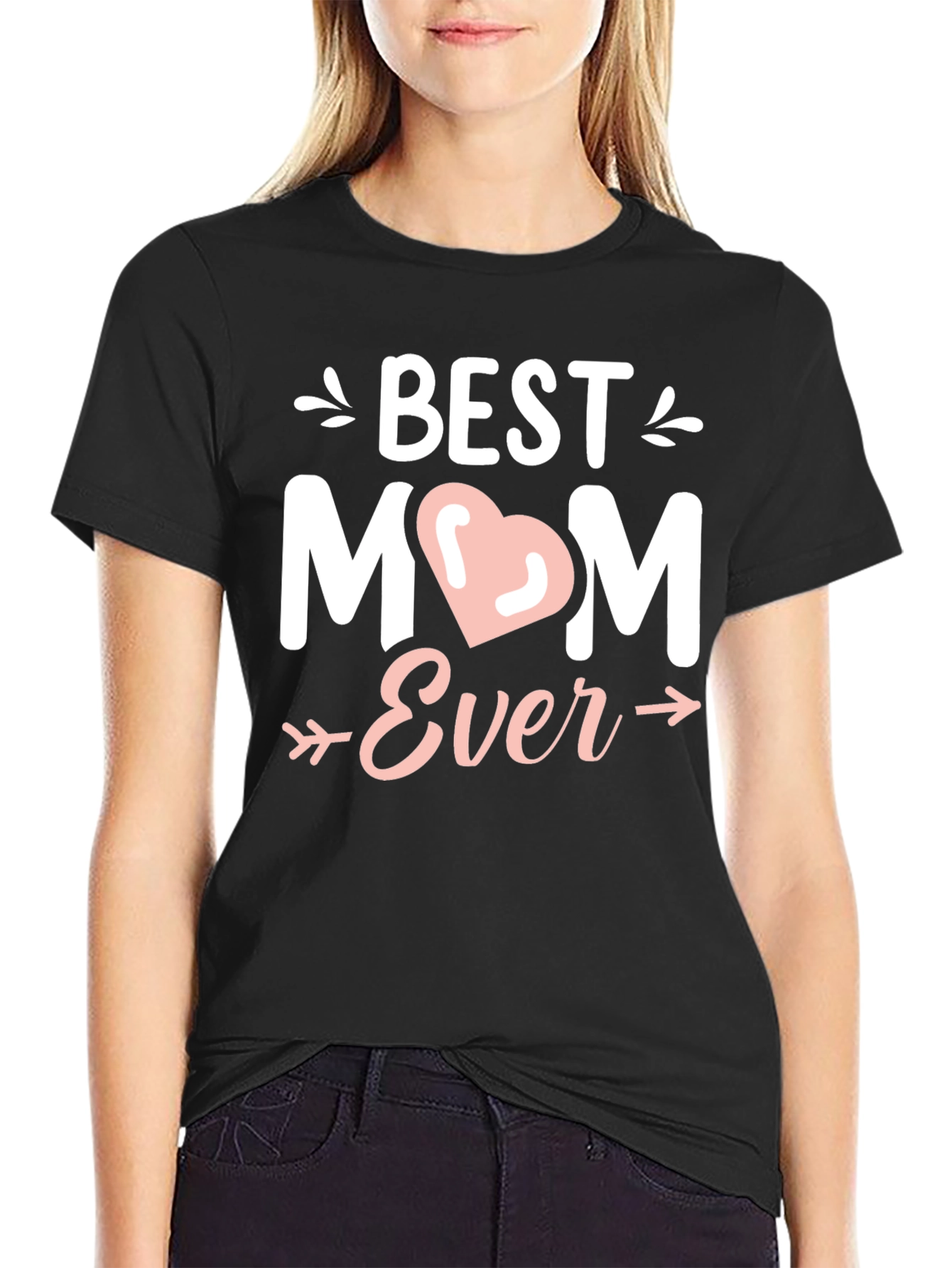 Best Mom Ever Graphic Tee - Black Cotton T-Shirt
