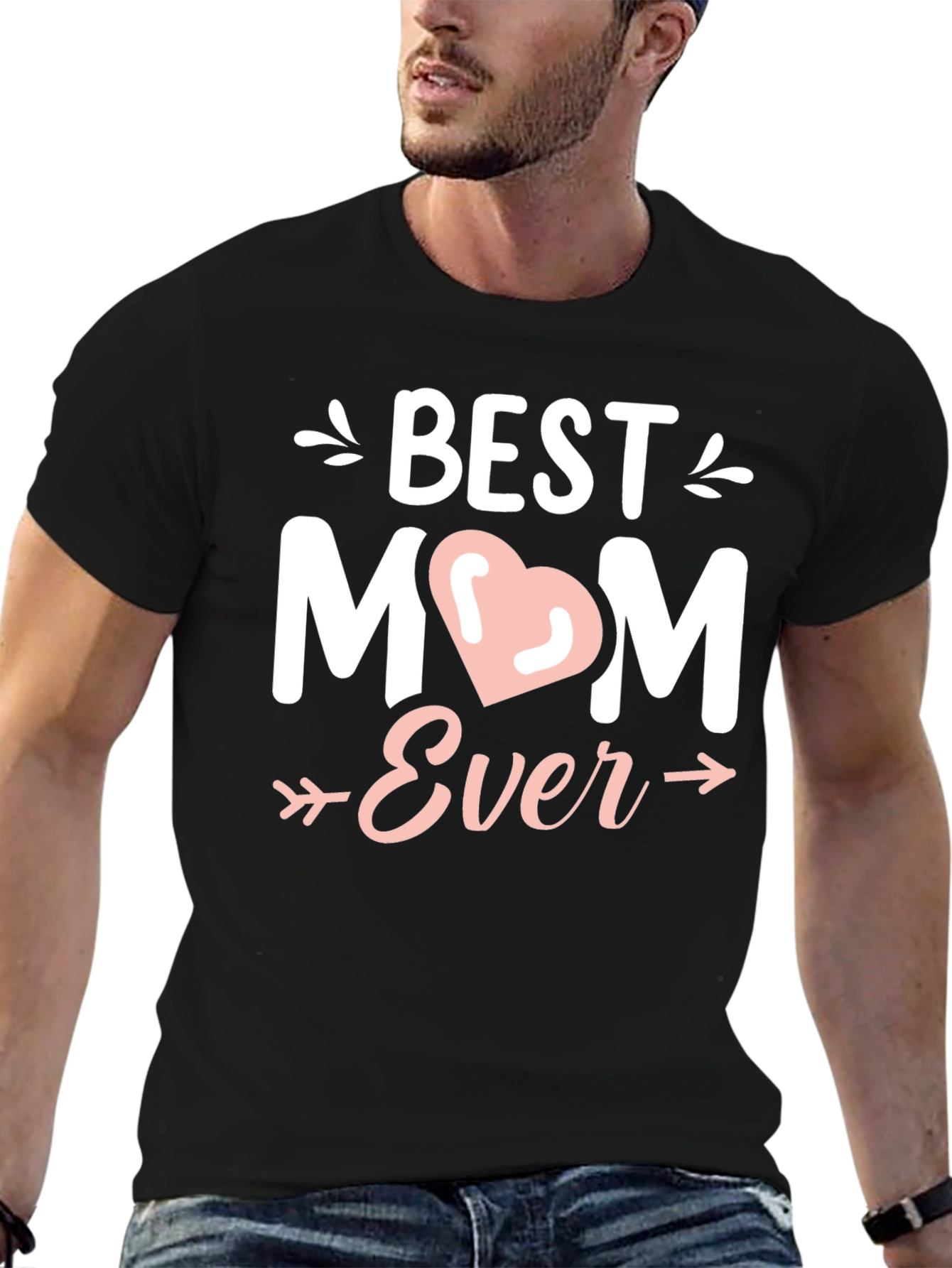 Best Mom Ever Graphic Tee - Black Cotton T-Shirt