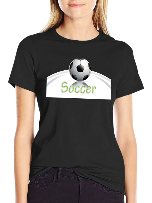 Soccer T-Shirt - Black Cotton Graphic Tee