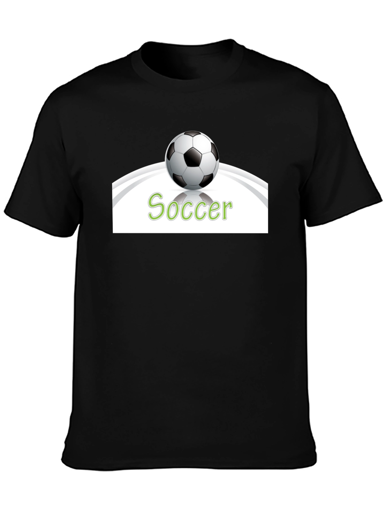 Soccer T-Shirt - Black Cotton Graphic Tee