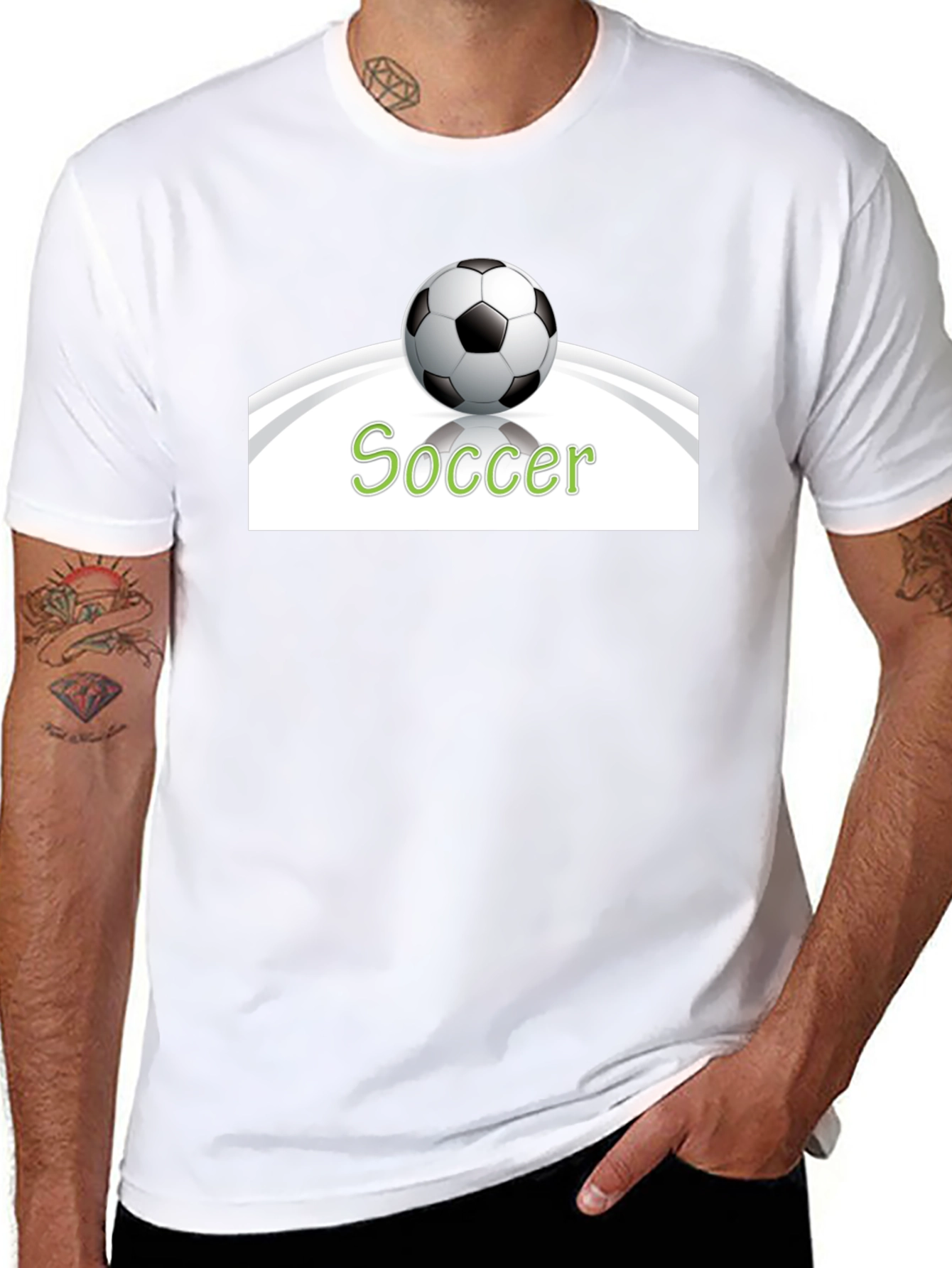 Soccer T-Shirt - Black Cotton Graphic Tee