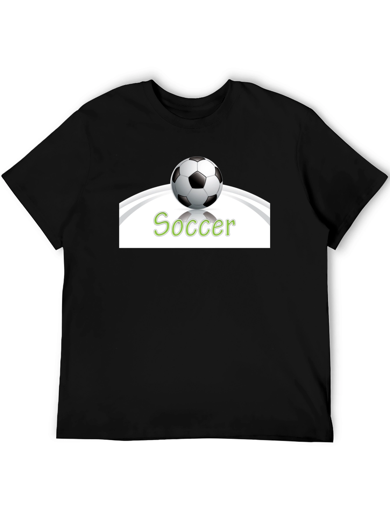 Soccer T-Shirt - Black Cotton Graphic Tee