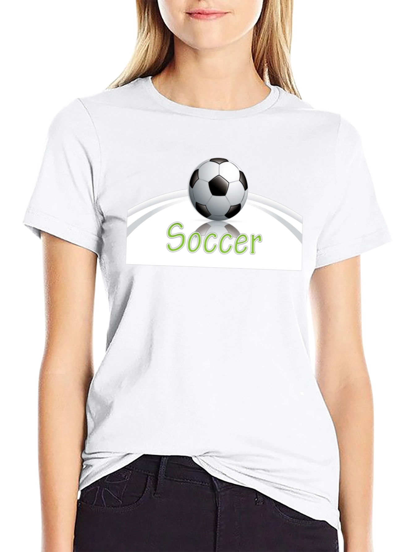 Soccer T-Shirt - Black Cotton Graphic Tee