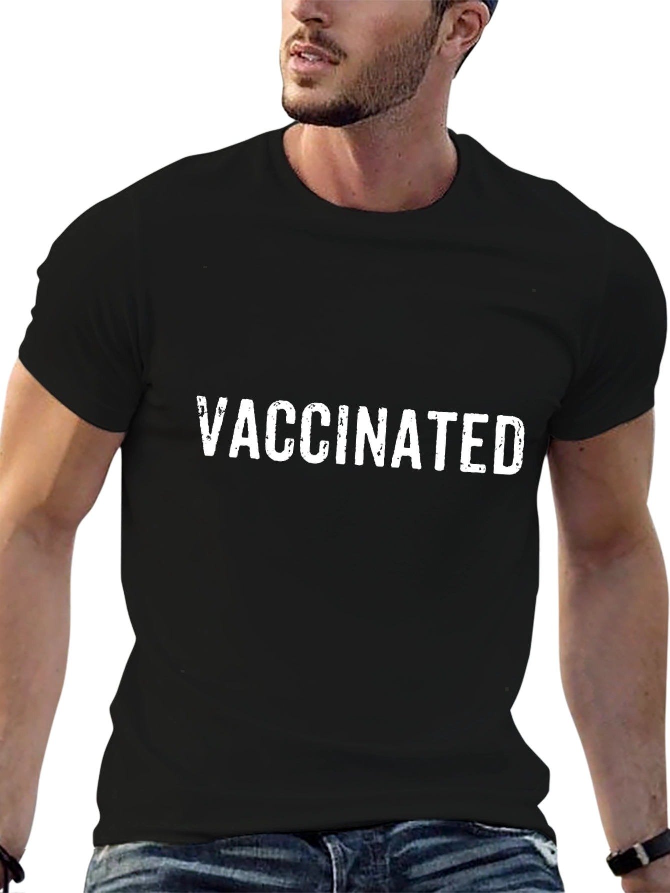 Vaccinated Black T-Shirt - Show Your Status!