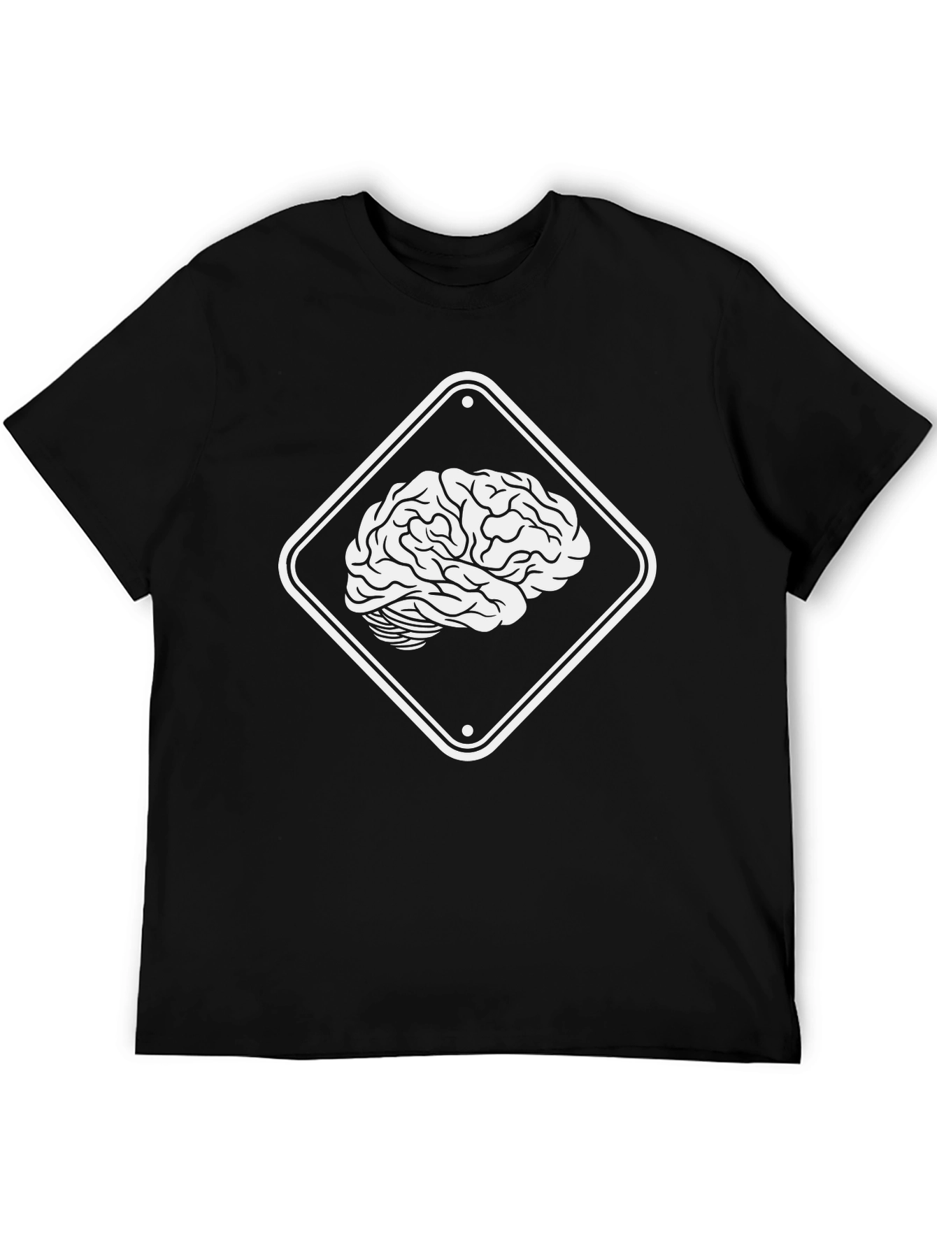 Brain Hazard Sign T-Shirt - Black