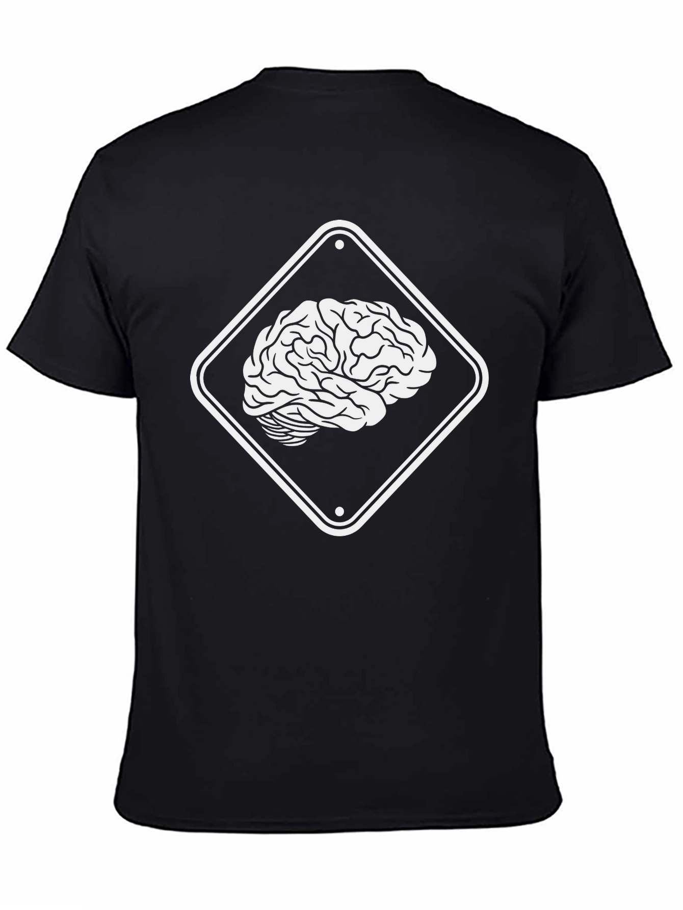 Brain Hazard Sign T-Shirt - Black