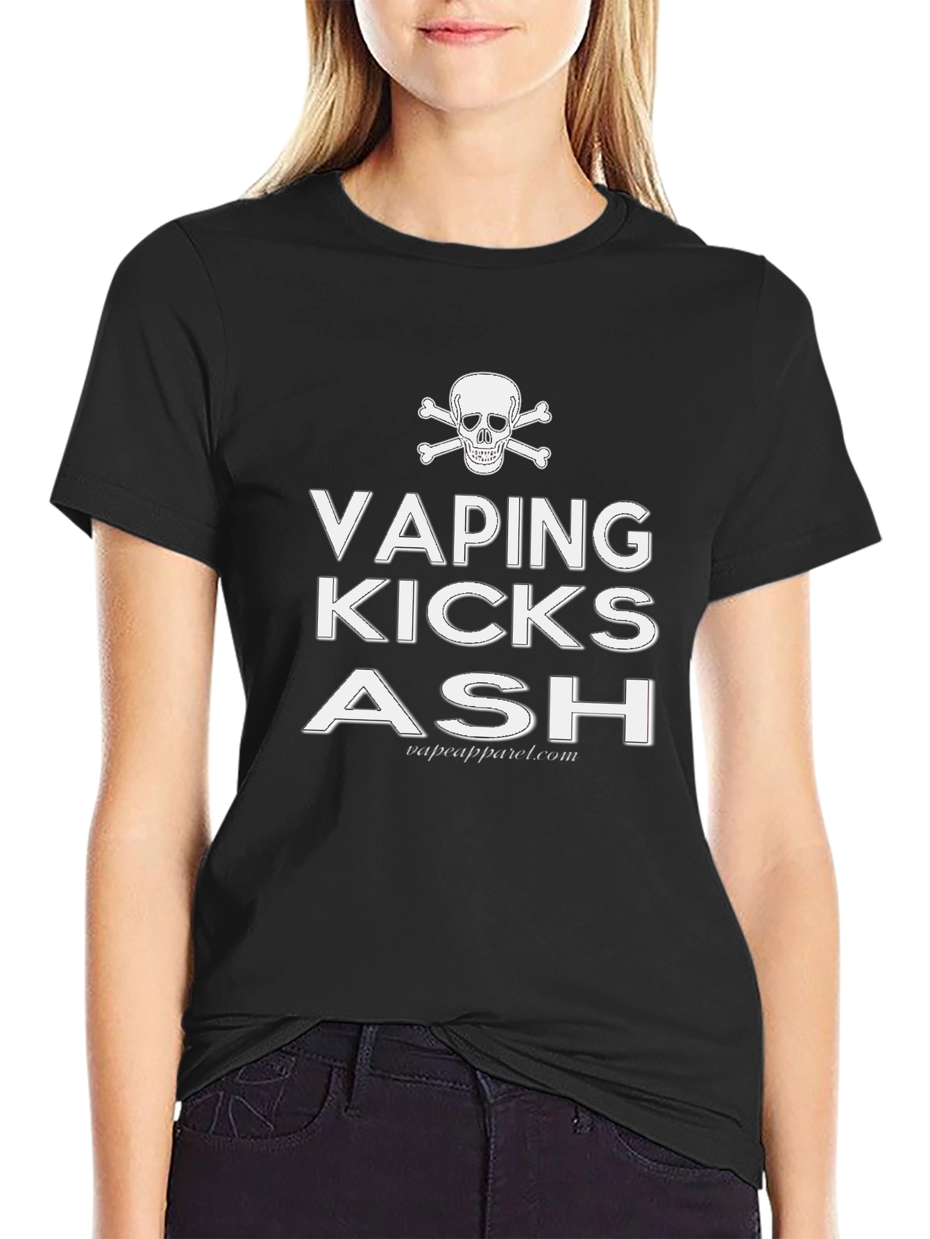 Vaping Kicks Ash T-Shirt - Skull & Crossbones