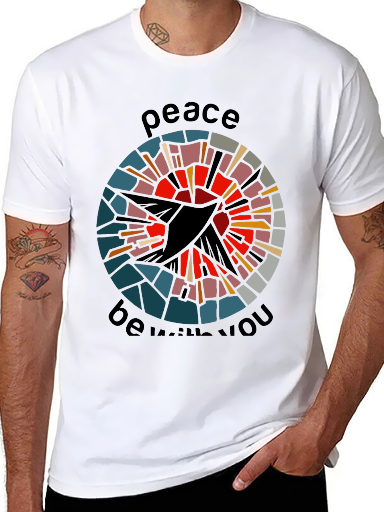 Peace Be With You Graphic Tee - Black