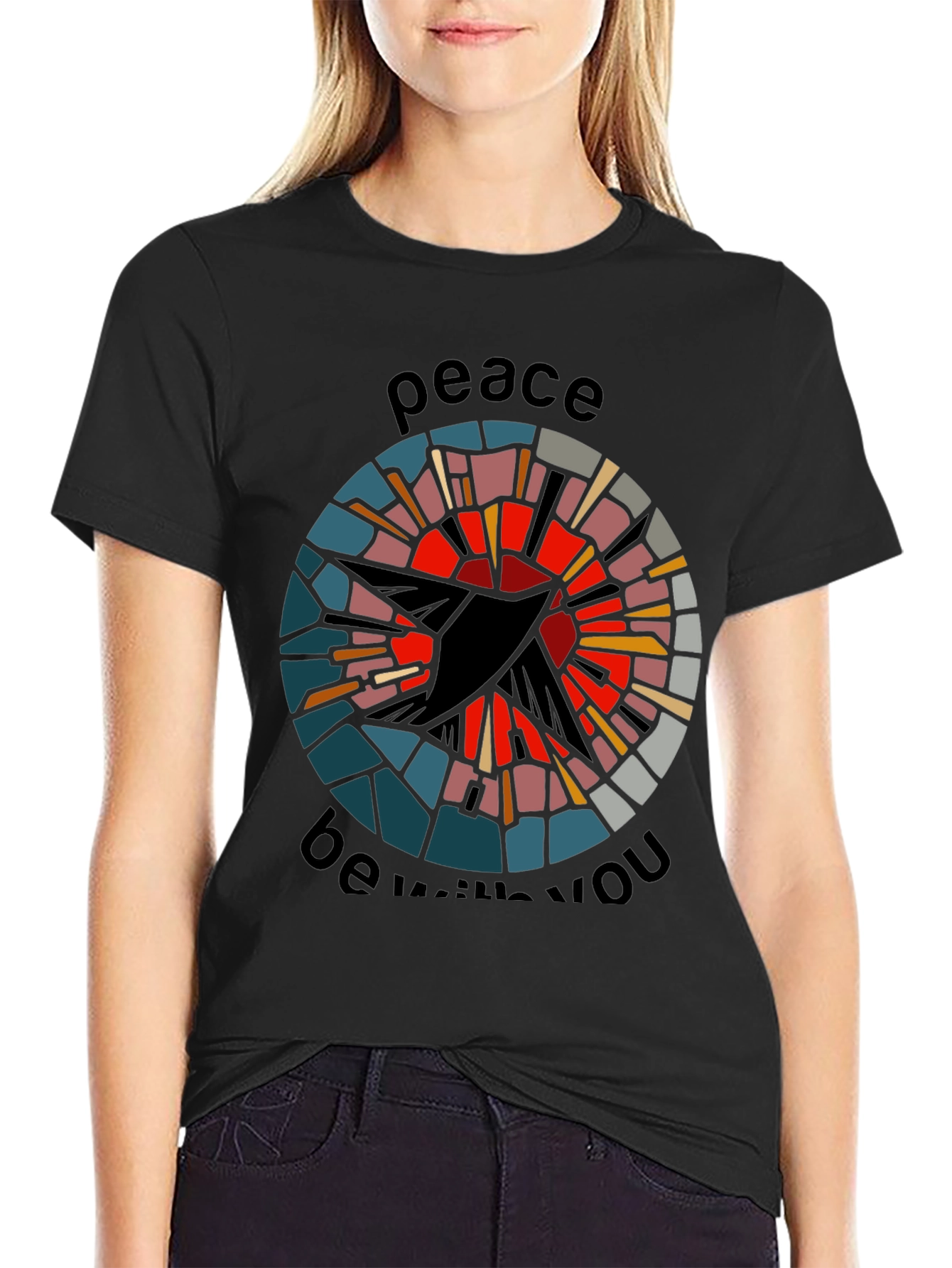 Peace Be With You Graphic Tee - Black