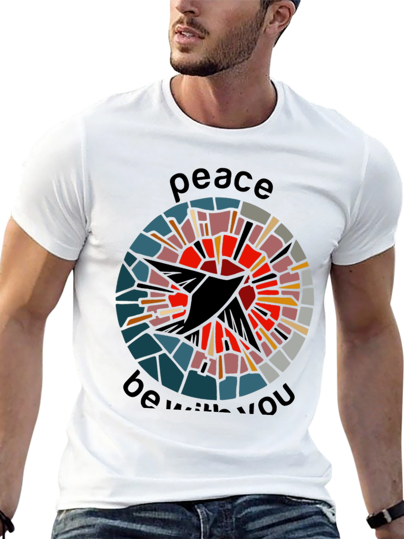 Peace Be With You Graphic Tee - Black