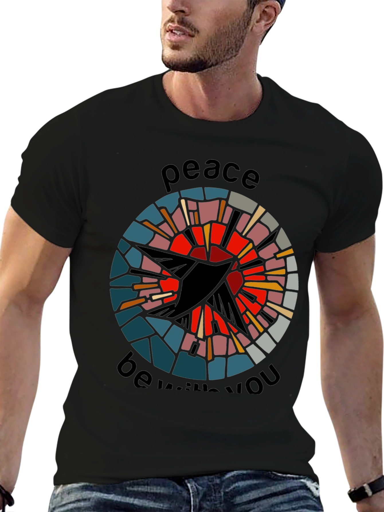Peace Be With You Graphic Tee - Black